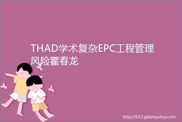 THAD学术复杂EPC工程管理风险霍春龙