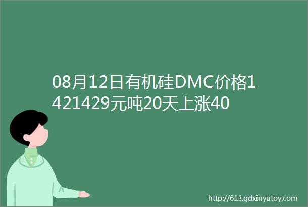 08月12日有机硅DMC价格1421429元吨20天上涨408