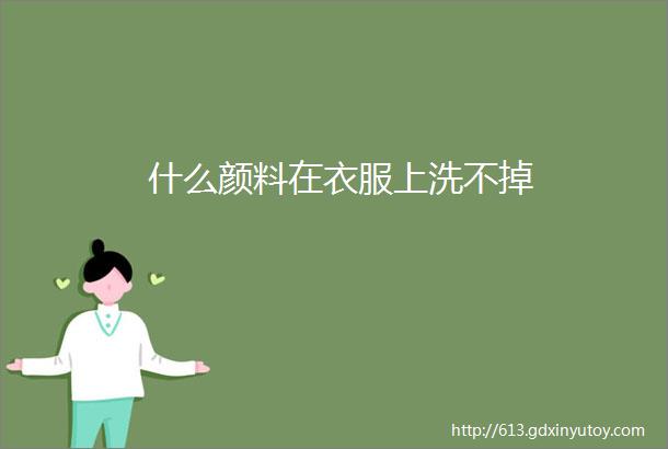 什么颜料在衣服上洗不掉