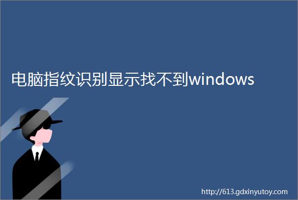 电脑指纹识别显示找不到windows