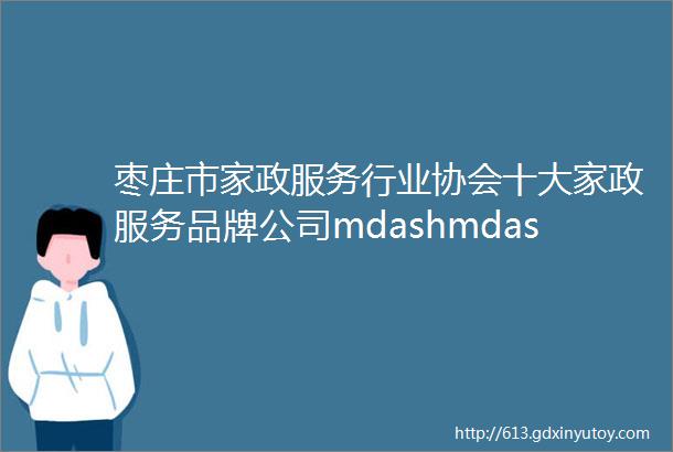 枣庄市家政服务行业协会十大家政服务品牌公司mdashmdash枣庄仁合妇婴服务有限公司