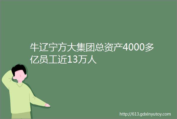 牛辽宁方大集团总资产4000多亿员工近13万人